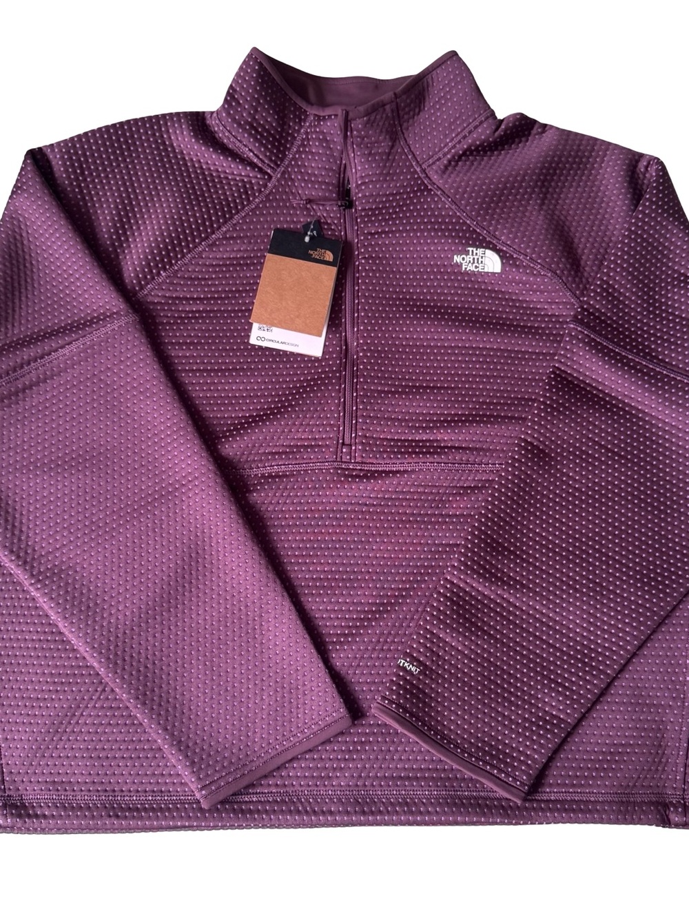 NWT The North Face Women’s DotKnit Thermal 1/4 Zip Pullover Midnight Mauve XXL